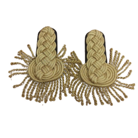 Epauletten set met gevlochten goud en franjes*