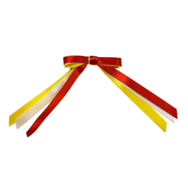 Speld strik lint rood, wit & geel
