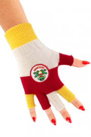 Oeteldonkse vingerloze handschoenen met kikker applicatie*
