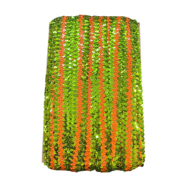 Paillettenband Oranje Groen Oranje (25m)