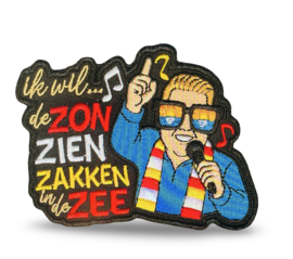 Embleem Ik wil de zon zien zakken in de zee (bril/RWG)