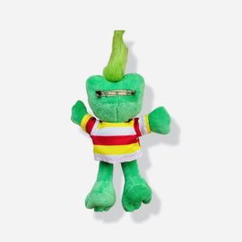 Pluche kikker met kuif