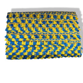 Fourniturenband flosjes ibiza Blauw/Geel (25 mt)