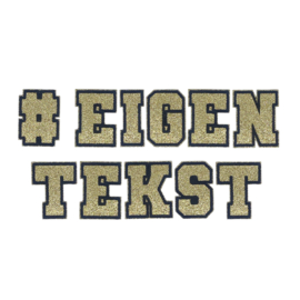 Letters + #  goud glitter per stuk