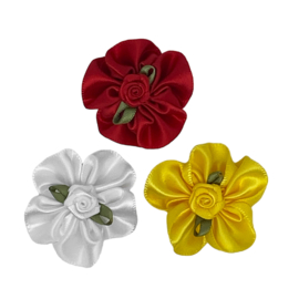 Bloemen rood, wit & geel 4 cm