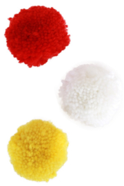 Rood wit geel pompom