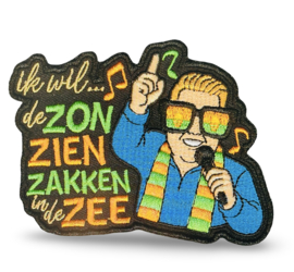 Embleem Ik wil de zon zien zakken in de zee (bril/GO)