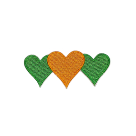 3 hartjes groen oranje groen