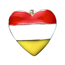 Hangertje hart rood, wit & geel