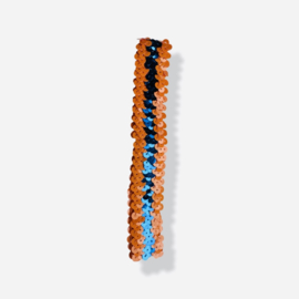 Hoofdband pailletten Blauw/Oranje Lampegat