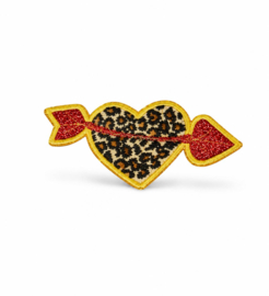 Hartje panter pijl rood glitter