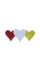 3 hartjes Rood Wit Geel