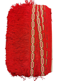 Band met rode franjes en rood, wit & gele details