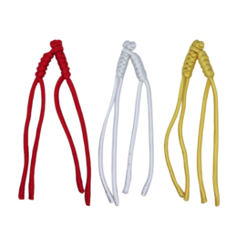 Vlecht met 4 draden rood, wit & goud