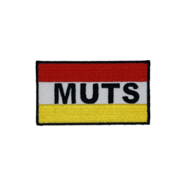 Embleem muts rechthoek rood, wit & geel