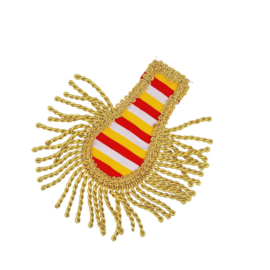Oeteldonk set epauletten gestreept gouden franjes*