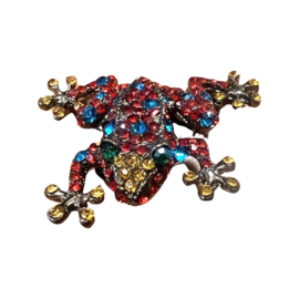 Broche kikker multicolor