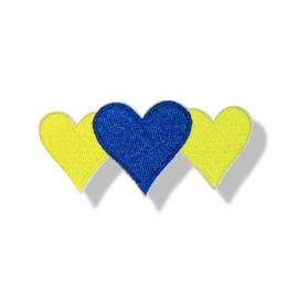 3 hartjes geel, blauw & geel