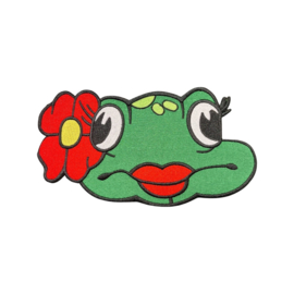 Kikker met rode bloem groot
