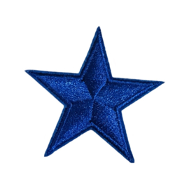 Embleem blauwe ster 6 cm