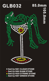 Strass Oetel in cocktailglas
