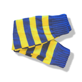 Blauw geel beenwarmers