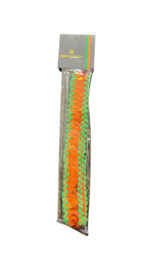 Hoofdband pailletten oranje met groen band