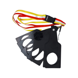 Bierdrager 6 stuks klik keycord rood/wit/geel*
