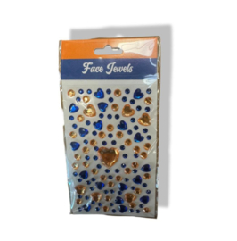 Face Jewels mix Blauw/Oranje*