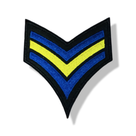 Militair v-streep Blauw/geel