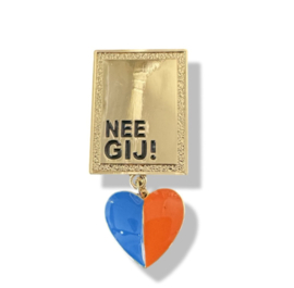 NEE GIJ! Speldje blauw oranje