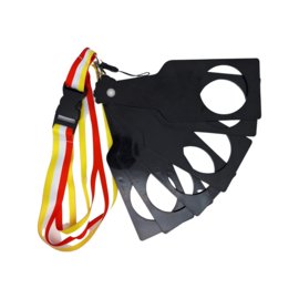 Bierdrager 6 stuks klik keycord rood/wit/geel*
