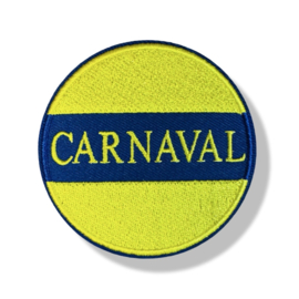 Embleem Carnaval rond Blauw/geel