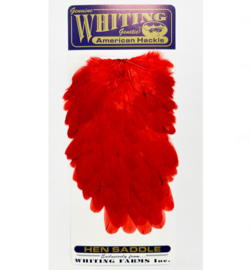 American Hen Saddle - white dyed red