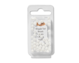 Wiggle tail beads 5mm - white