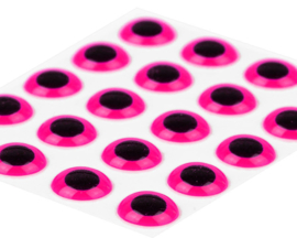 3D Epoxy eyes - fluo pink 6mm
