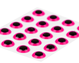 3D Epoxy eyes - fluo pink 5mm