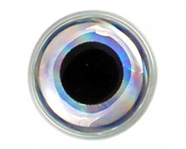 3D Epoxy eyes - metallic silver 5mm