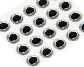 Fish eyes - rainbow silver 7mm