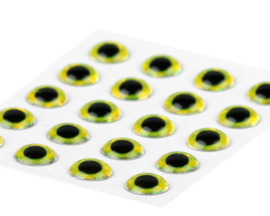 3D Epoxy eyes - holo yellow 5mm