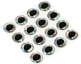 Fish eyes - rainbow silver holographic 12mm
