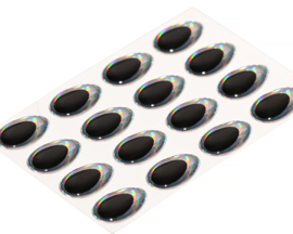 Teardrop - rainbow silver 12mm