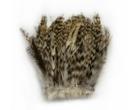 Barred strung neck hackle - grizzly