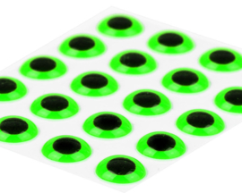 3D Epoxy eyes - fluo green 6mm