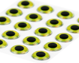 3D Epoxy eyes - holo yellow 7mm