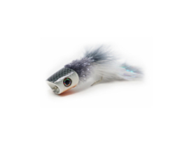 Howitzer Articulated popper - white/grey #2/0