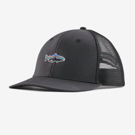 Stand Up Trout Trucker Hat - black