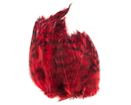 Barred strung neck hackle - fluo fire orange