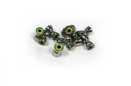 Dumbell messing - silver/green - 6.3mm