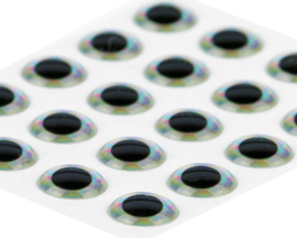 3D Epoxy eyes - metallic silver 7mm